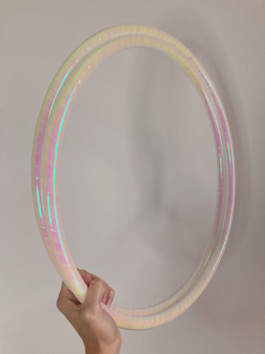 Sammenfoldelig hula hop ring (hvid perlemor-metallisk farveskiftende)