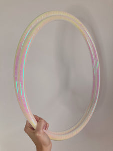 Sammenfoldelig hula hop ring (hvid perlemor-metallisk farveskiftende)