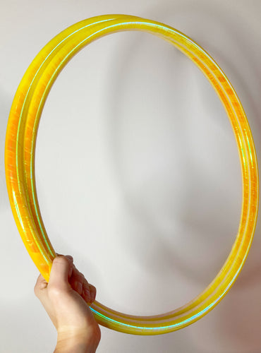 Sammenfoldelig hula hop ring (gul metallisk farveskiftende)